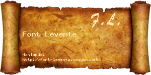 Font Levente névjegykártya