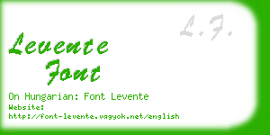 levente font business card